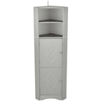 Meuble de salle de bain de 61 H, Organisateur de toilette étroit, Meuble d'angle haut, Meuble de rangement d'angle latéral