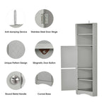 Meuble de salle de bain de 61 H, Organisateur de toilette étroit, Meuble d'angle haut, Meuble de rangement d'angle latéral