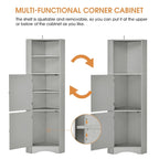 Meuble de salle de bain de 61 H, Organisateur de toilette étroit, Meuble d'angle haut, Meuble de rangement d'angle latéral