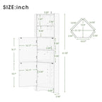 Meuble de salle de bain de 61 H, Organisateur de toilette étroit, Meuble d'angle haut, Meuble de rangement d'angle latéral