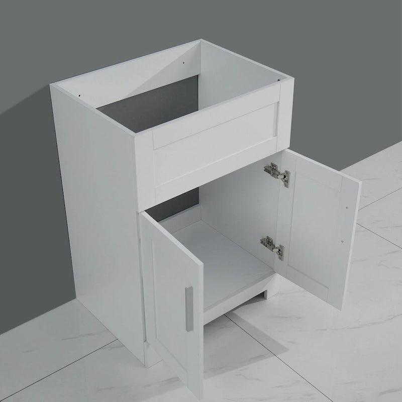 Meuble de rangement de salle de bain avec lavabo brossé argenté