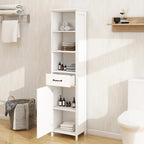 Meuble de salle de bain colonne avec 1 porte et 1 tiroir