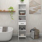 Meuble de salle de bain colonne avec 1 porte et 1 tiroir