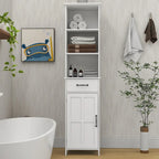 Meuble de salle de bain colonne avec 1 porte et 1 tiroir