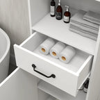 Meuble de salle de bain colonne avec 1 porte et 1 tiroir