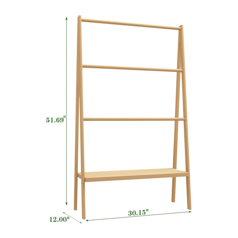 Étagère à serviettes en bambou avec étagère de rangement