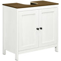 Meuble Sous Vasque Salle de Bain, Meuble Bas sur Pied pour Lavabo, Armoire de Rangement Autoportante avec Étagère Réglable, Doubles Portes