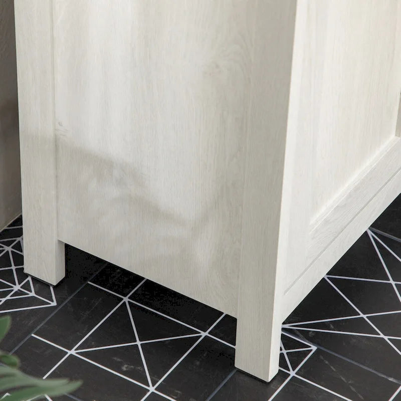Meuble Sous Vasque Salle de Bain, Meuble Bas sur Pied pour Lavabo, Armoire de Rangement Autoportante avec Étagère Réglable, Doubles Portes