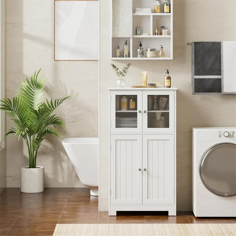 Meuble de rangement avec étagères réglables Portes en verre - 30P x 60L x 108,5H