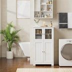Storage Cabinet with Adjustable Shelves Glass Doors - 11.8D x 23.6W x 42.7H