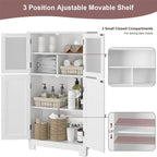 Meuble de rangement avec étagères réglables Portes en verre - 30P x 60L x 108,5H