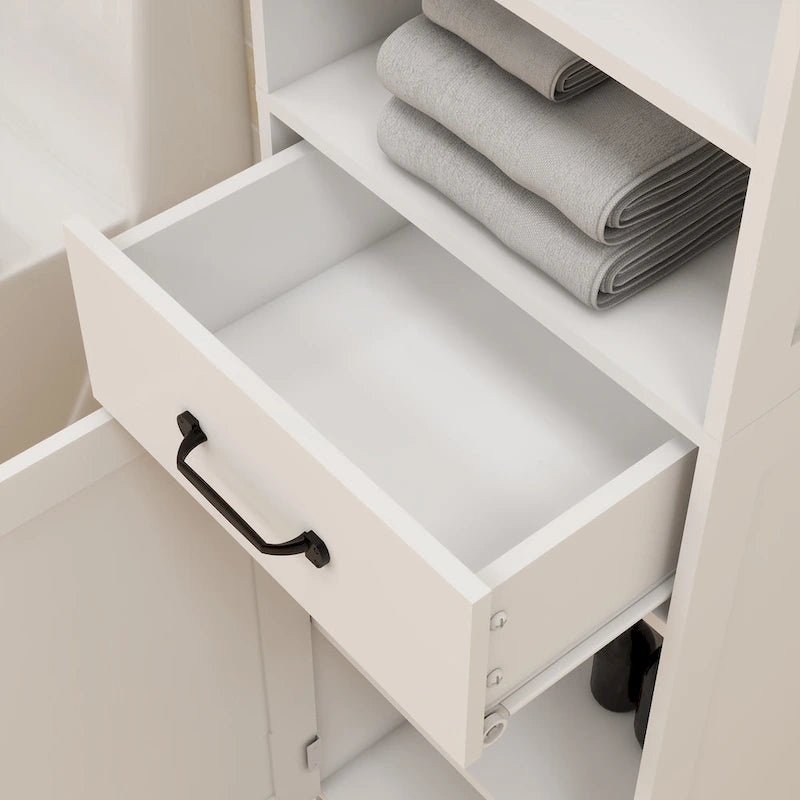 Meuble colonne étroit à double porte de hauteur réduite - 40L * 30l * 165H cm