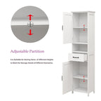 Meuble colonne étroit à double porte de hauteur réduite - 40L * 30l * 165H cm