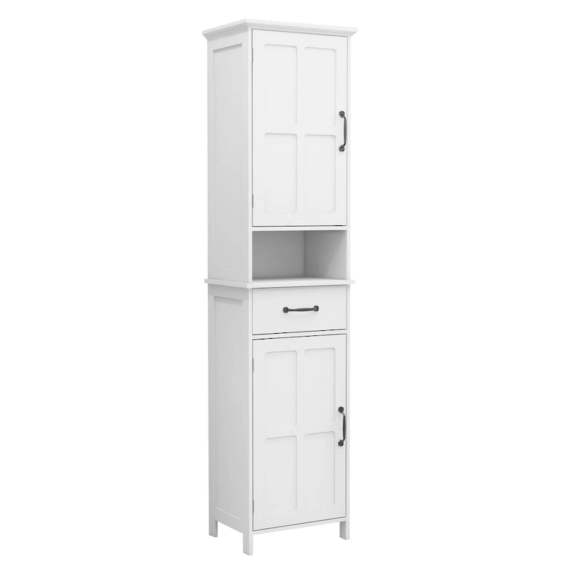 Meuble colonne étroit à double porte de hauteur réduite - 40L * 30l * 165H cm