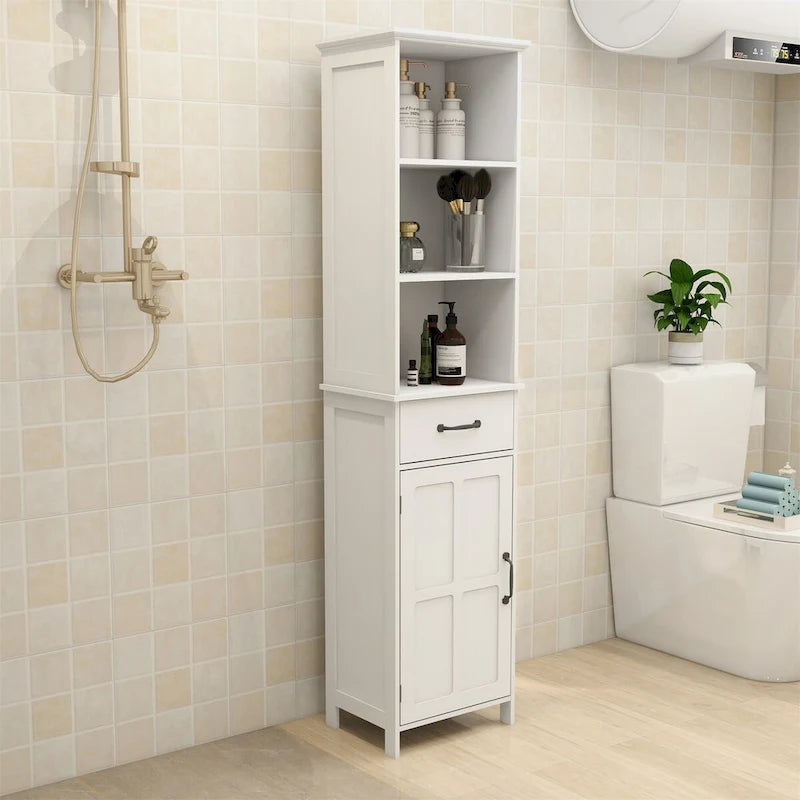 Meuble bas de rangement à 2 portes et 1 tiroir - Blanc