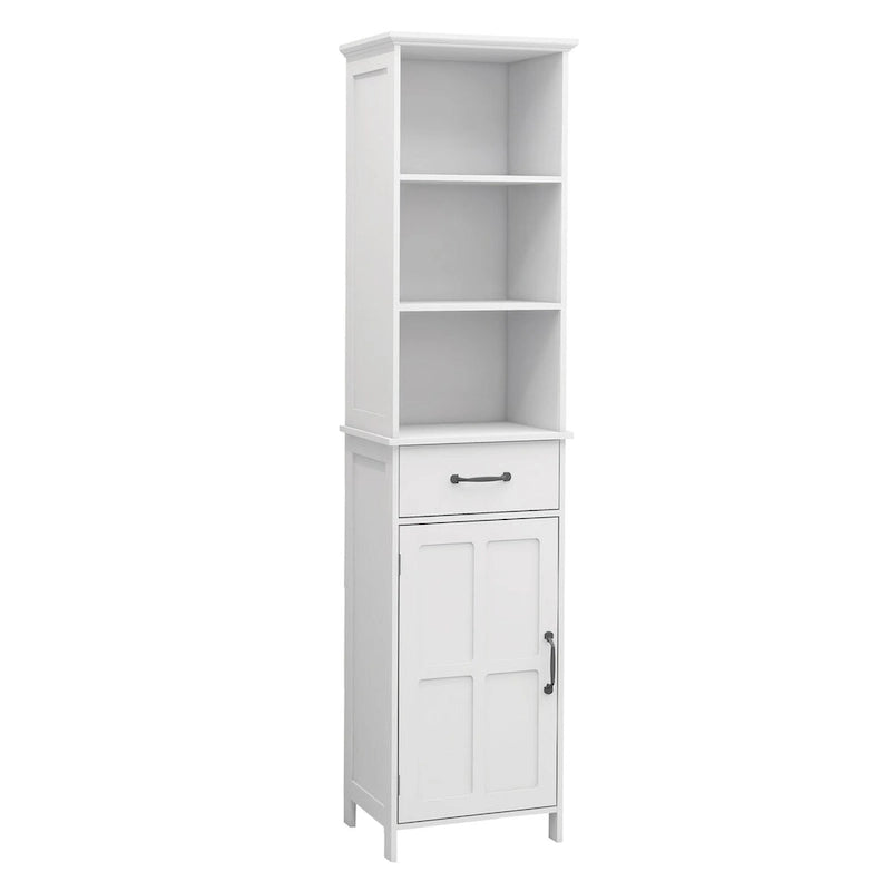 Meuble bas de rangement à 2 portes et 1 tiroir - Blanc