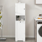 Meuble à linge inclinable à un compartiment et une porte - Blanc