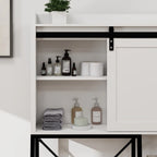 Meuble de rangement au-dessus des toilettes, étagères de salle de bain au-dessus des toilettes avec porte coulissante de style grange
