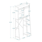 Meuble de rangement au-dessus des toilettes, étagères de salle de bain au-dessus des toilettes avec porte coulissante de style grange