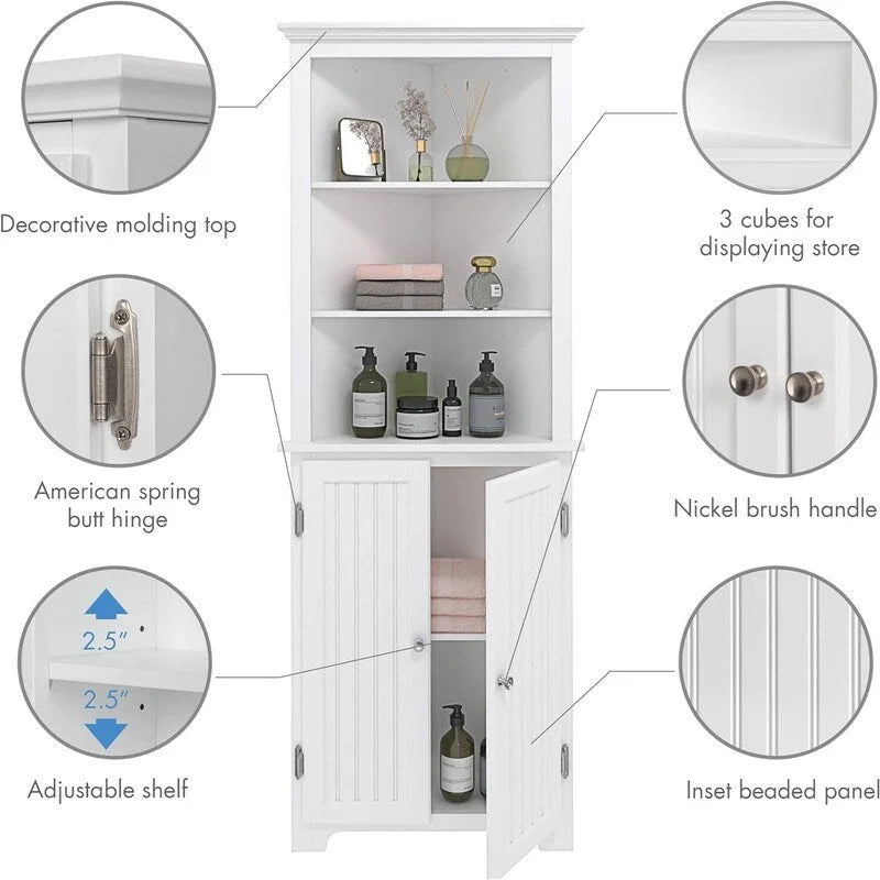 Meuble d'angle de salle de bain - 13P x 23L x 65H
