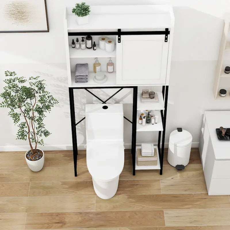 Meuble de rangement pour toilettes, étagères de salle de bain au-dessus des toilettes – 32,48L * 11,81W * 64,56H