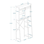 Meuble de rangement pour toilettes, étagères de salle de bain au-dessus des toilettes – 32,48L * 11,81W * 64,56H