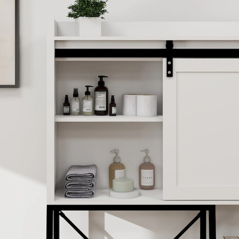 Meuble de rangement pour toilettes, étagères de salle de bain au-dessus des toilettes – 32,48L * 11,81W * 64,56H