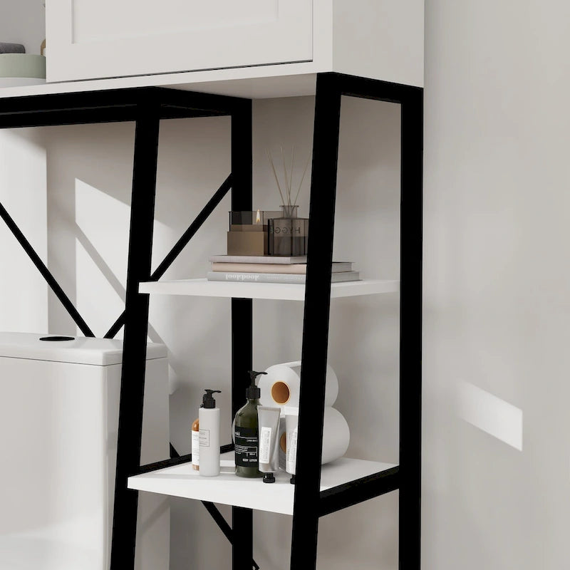 Meuble de rangement pour toilettes, étagères de salle de bain au-dessus des toilettes – 32,48L * 11,81W * 64,56H