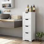 Bathroom Storage Cabinet Side Cabinet with 4 Drawers - 11.8D x 11.8W x 32.5H