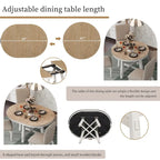 Table de salle à manger ronde extensible de style ferme avec 16 rallonges en bois