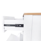 Meuble à chaussures avec plateau aspect bois, tiroirs basculants et panneau réglable