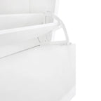 Meuble à chaussures avec plateau aspect bois, tiroirs basculants et panneau réglable