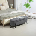 Banc de rangement ottoman, Banc de bout de lit de chambre à coucher, Banc de rangement ottoman en tissu rembourré avec charnière de sécurité, Repose-pieds rembourré d'entrée