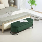 Banc de rangement ottoman, Banc de bout de lit de chambre à coucher, Banc de rangement ottoman en tissu rembourré avec charnière de sécurité, Repose-pieds rembourré d'entrée