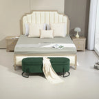Banc de rangement ottoman, Banc de bout de lit de chambre à coucher, Banc de rangement ottoman en tissu rembourré avec charnière de sécurité, Repose-pieds rembourré d'entrée