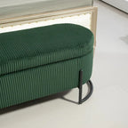 Banc de rangement ottoman, Banc de bout de lit de chambre à coucher, Banc de rangement ottoman en tissu rembourré avec charnière de sécurité, Repose-pieds rembourré d'entrée
