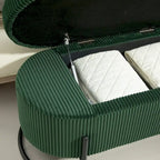 Banc de rangement ottoman, Banc de bout de lit de chambre à coucher, Banc de rangement ottoman en tissu rembourré avec charnière de sécurité, Repose-pieds rembourré d'entrée