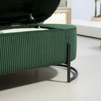 Banc de rangement ottoman, Banc de bout de lit de chambre à coucher, Banc de rangement ottoman en tissu rembourré avec charnière de sécurité, Repose-pieds rembourré d'entrée