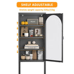 Vitrine de rangement en métal et verre - Bibliothèque cubique à 5 niveaux avec 3 étagères réglables