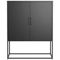 Buffet métallique robuste, armoire de rangement moderne en acier avec 2 étagères, autoportante