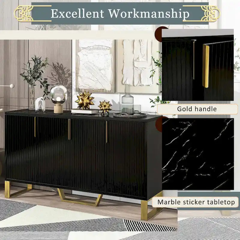 Buffet moderne avec étagères réglables pour cuisine