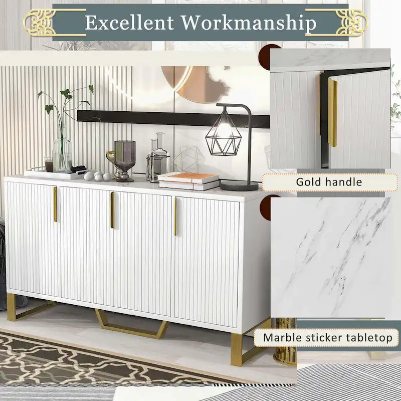 Buffet moderne avec étagères réglables pour cuisine