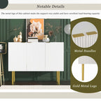 Buffet style luxe avec pieds en métal doré