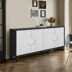 Buffets blancs vintage avec de grandes sculptures facettées