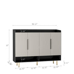 Meuble à chaussures avec 4 portes Grand organisateur de rangement à chaussures moderne avec étagères réglables pour armoire à chaussures d'entrée