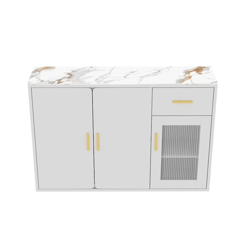 Buffet en bois moderne avec portes et tiroirs