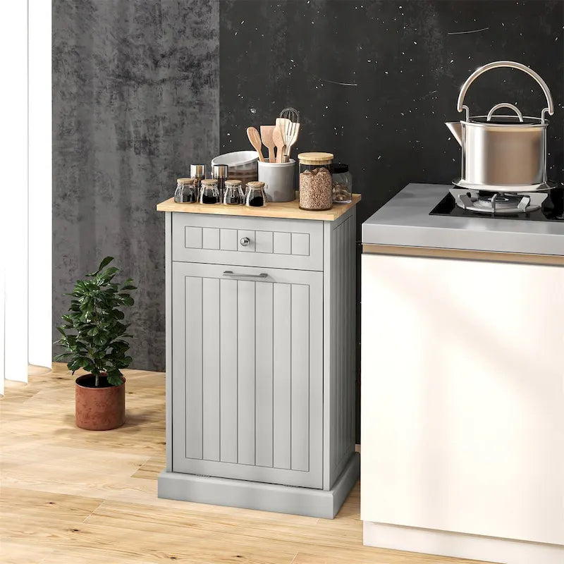 Meuble de cuisine avec poubelle basculante