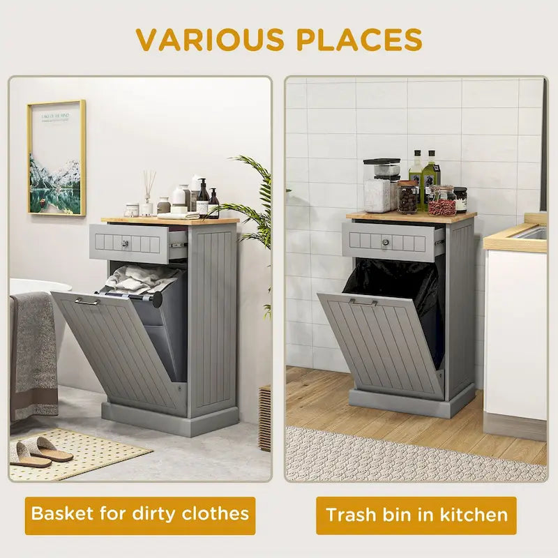 Meuble de cuisine avec poubelle basculante