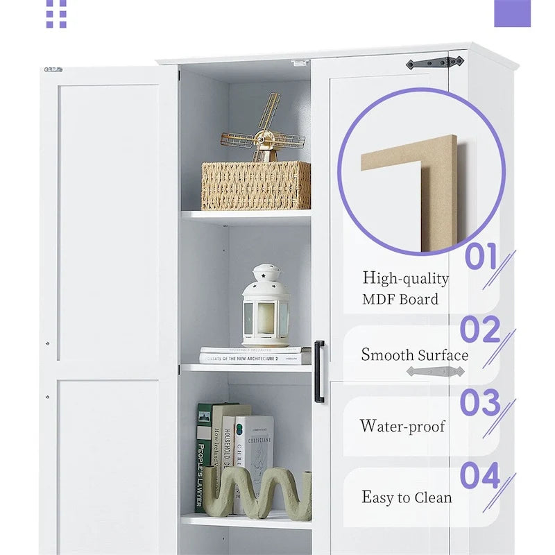 Meuble de Rangement Haut pour Salle de Bain, Meuble avec Deux Portes et Un Tiroir