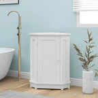 Meuble de rangement d'angle de salle de bain triangulaire avec étagère réglable